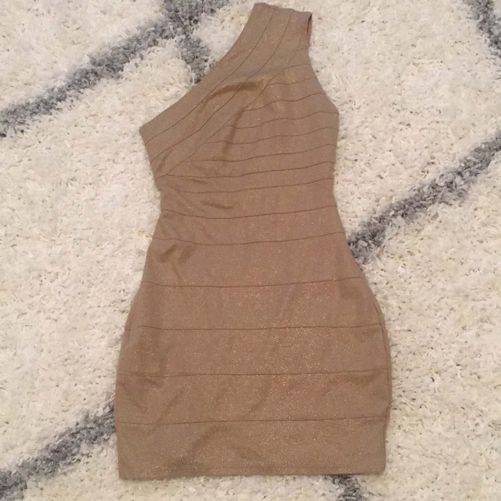 Gold shimmer party dress